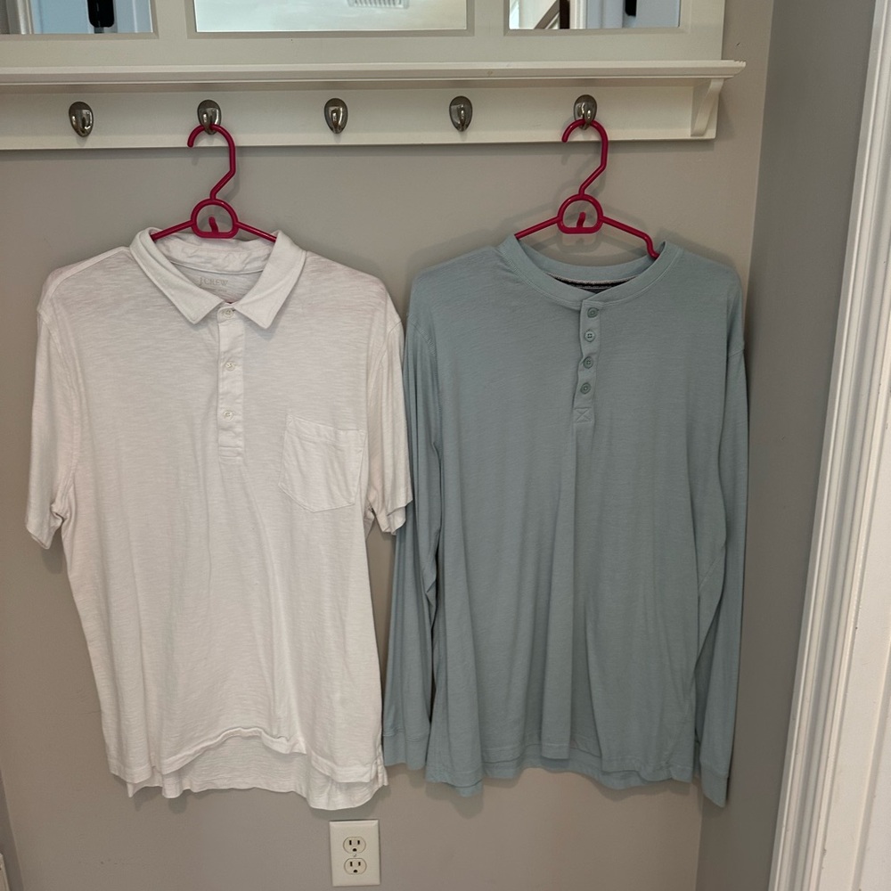 2 Henley type shirts both size XL